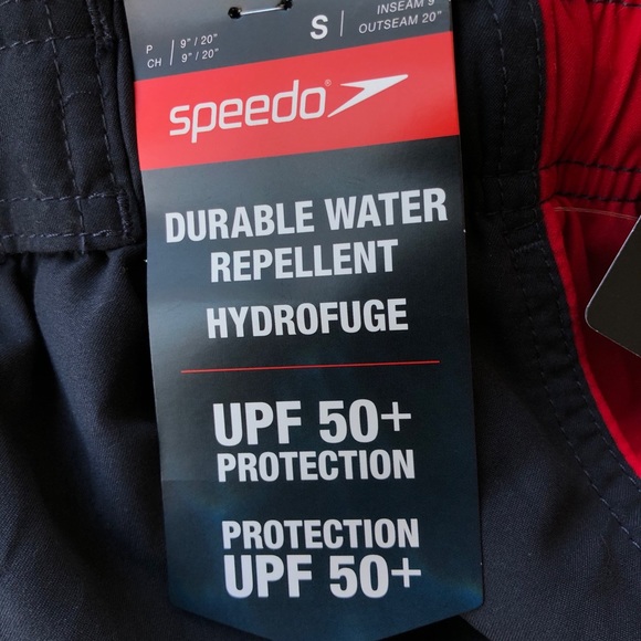 NWT Speedo Sport Volley Swim Trunks in Granite/Red - Picture 8 of 10